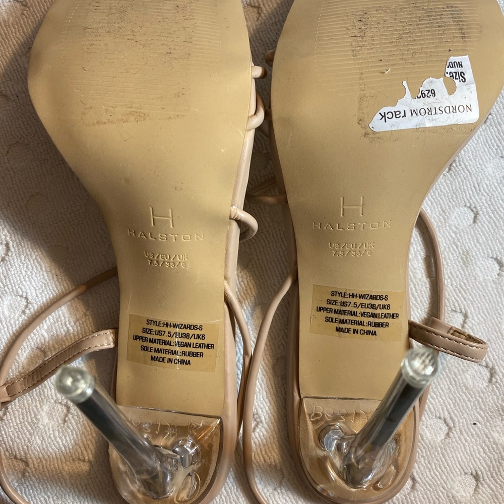 HALSTONS Nude Women's Wizard Multi Strap Party Heels Sandal - Picture 7 of 15